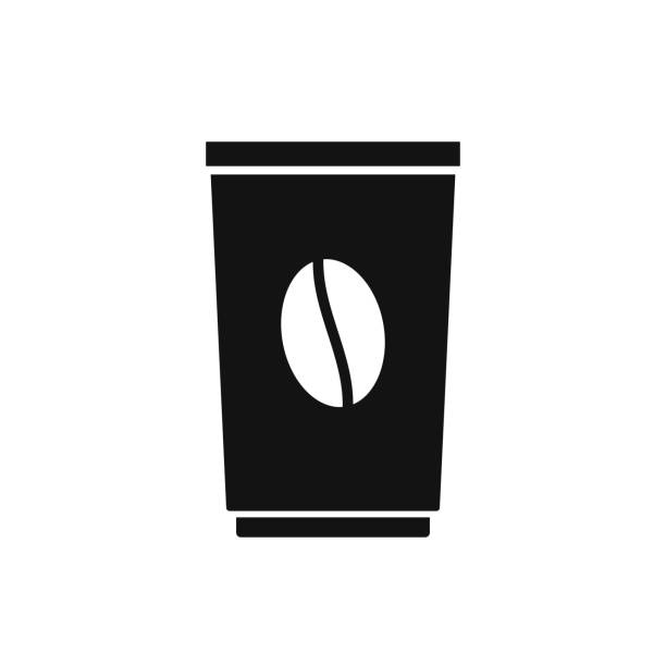 ilustrações de stock, clip art, desenhos animados e ícones de disposable plastic or paper black cup of coffee - coffee aromatherapy black black coffee