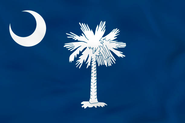 istock South Carolina waving flag. South Carolina state flag background texture. 1304854891