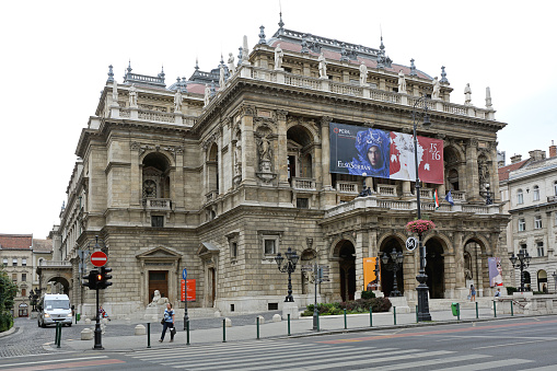 Budapest, Hungary - July 13, 2015: Neo Renaissance Building Hungarian Opera House in Budapest, Hungary.