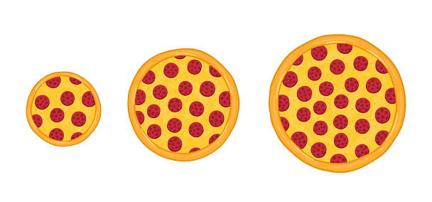 Pizza Sizes Hand Drawn Vector Infographic Illustration Small Medium And ...