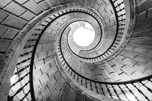 Internal spiral staircase. Santiago de Compostela.