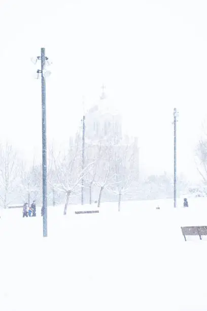 snowing in the heart of the city, temporal filomena left a beautiful white landscape