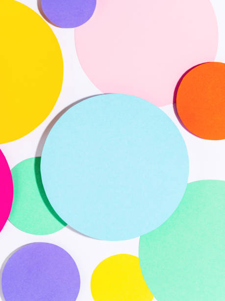istock Colourful abstract background with cut out circles. 1304866067