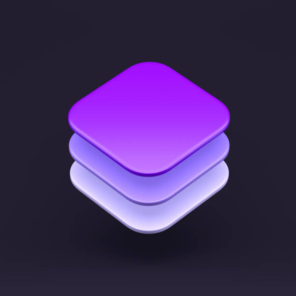 istock App icon 3D illustration on dark pastel abstract background. minimal concept. 3D Rendering with soft shadow 1304866978