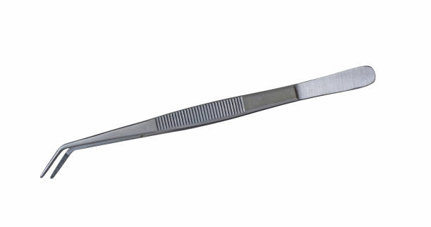 Medical surgical tweezers isolated on white background