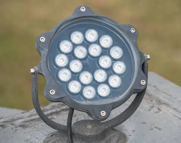 Outdoor electric lightsource. LED lamp for outdoor directional light