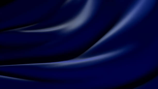 istock 3d illustration of a blue developing silk fabric. Elegant and luxurious fashionable dynamic style. 1304873814