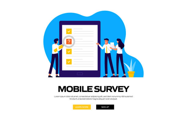 istock Mobile Survey Concept Vector Illustration for Website Banner, Advertisement and Marketing Material, Online Advertising, Business Presentation etc. 1304874638