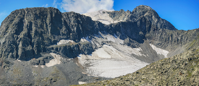 The path along the glacier to the top of the Allalinhorn mountain