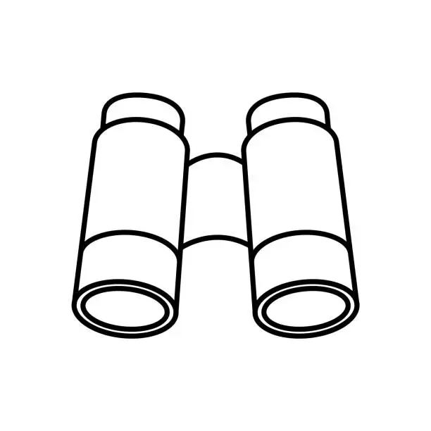 Vector illustration of Tourist binoculars icon.A long-range vision device, an optical device with an image amplifier. Vector illustration.Optical device