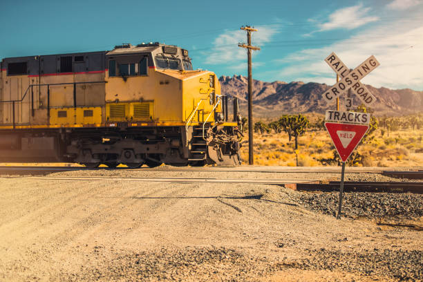 istock Mojave Desert Train Railroad Crossing 1304884292