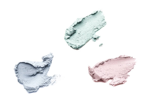 istock Smears of cosmetic clay on a white background. 1304887245