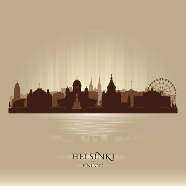 helsinki finnland stadt skyline silhouette - helsinki stock-grafiken, -clipart, -cartoons und -symbole