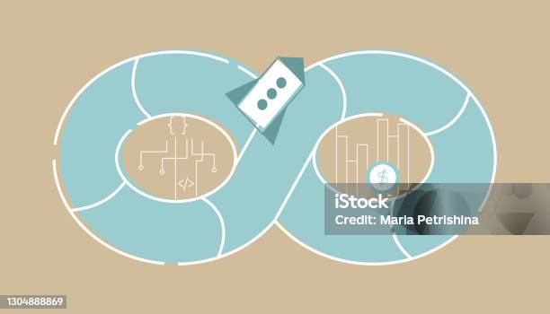 Devops Simbol Devops Symbol Flat Vector Illustration Isolated On Background Software ...