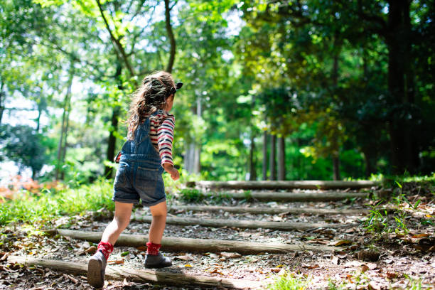 istock A child walking on the steps of the forest 1304890257