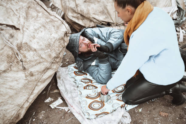 Homeless Male Begging Female For Some Change