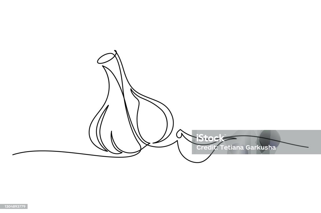 Garlic Vector Line Garlic Stock Illustration - Download Image Now - Line Art, Garlic ...