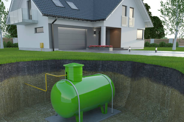 istock house and underground gas tank, 3D illustration 1304894899