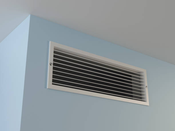 istock Ventilation grille and blue wall, 3d illustration 1304895065