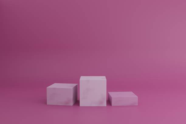 istock 3d modeling scene with cubes or boxes in calm pastel colors. Empty podiums for cosmetic product presentation. Blank showcase mockup with simple geometric 3d elements 1304899209