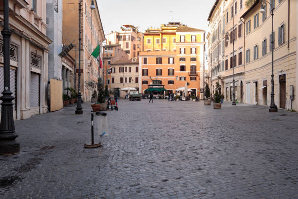 Piazza di San Lorenzo in Lucina stock photo