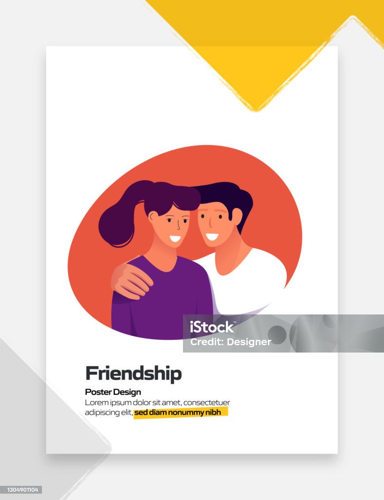Friendship Header Friendship Concept Flat Design For Posters Covers And Banners Modern ...