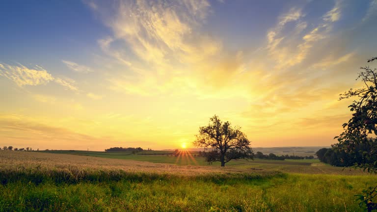 Zeitraffer bei Sonnenuntergang