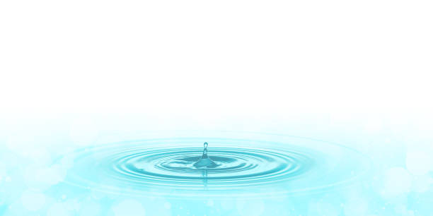 A drop of blue water on the surface of the water 3d illustration A drop of blue water on the surface of the water 3d illustration water rings stock pictures, royalty-free photos & images