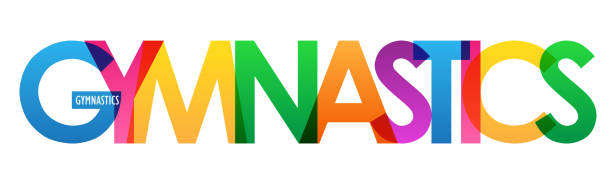 GYMNASTICS colorful typography banner GYMNASTICS colorful vector typography banner gymnastics stock illustrations