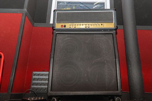 Guitar amplifier with speaker cabinet. Guitar stack. Soft Focus