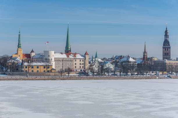 istock Frozen River next to Riga, Latvia in mid Winter 1304911482