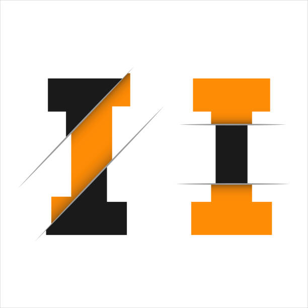 istock I Letter Logo Design with Creative Paper Cut and Serif Font. 1304911639