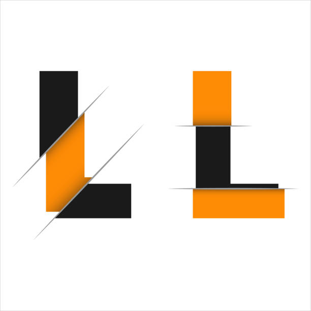 istock Letter L icon and logo template. New Flat design and elegant typographic. black and orange 1304911645