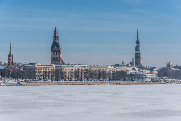 istock Frozen River next to Riga, Latvia in mid Winter 1304913153