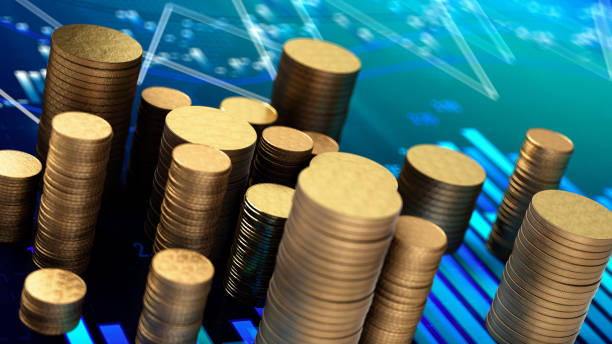 istock Financial Strategy Concept with Graph and Coins 1304916301