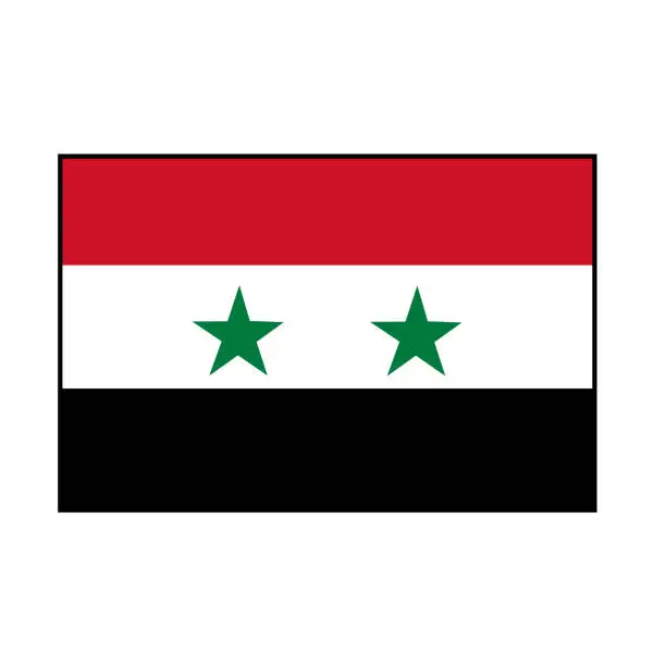 Vector illustration of Syrian Flag Vector Rectangle - The Syrian Arab Republic Flag