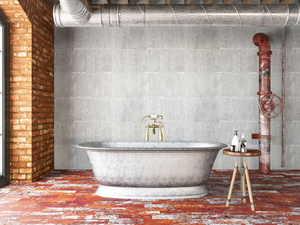 istock Industrial Style Loft Bathroom 1304916997
