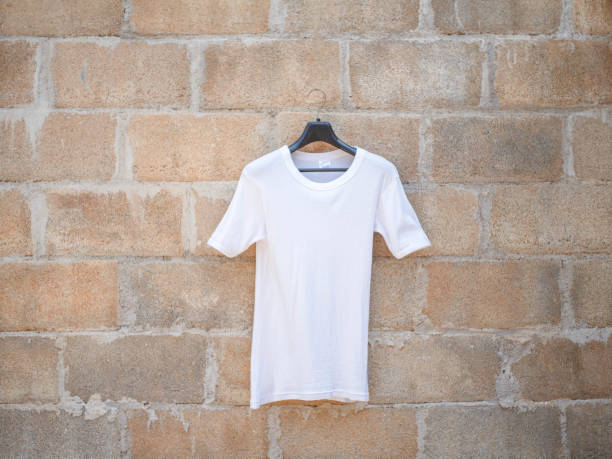istock White t-shirt with brick background 1304918190