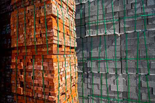 Stacks of Large Cement Blocks