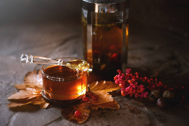 istock Flower honey in a vase on the kitchen table 1304918844