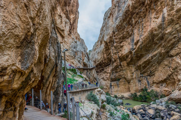 The King's Little Path (El Caminito del Rey) the most dangerous crossings in the world in El Chorro, Málaga Spain stock photo