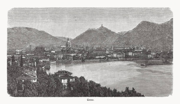 istock Historical view of Como, Lombardy, Italy, wood engraving, published 1893 1304922994