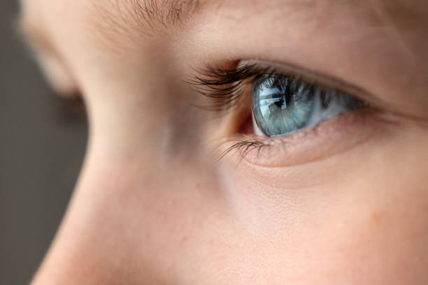 istock Little girl face close up 1304923416