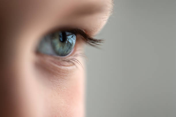 istock Little girl face close up 1304923417