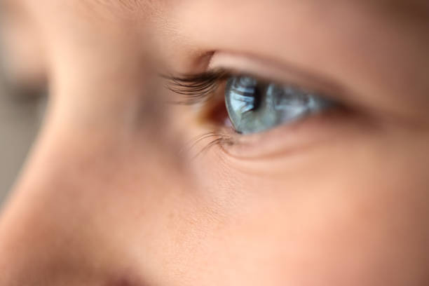 istock Little girl face close up 1304923421