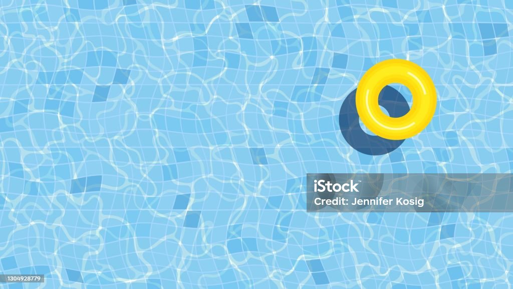 Summer swimming pool background illustration with inflatable ring Illustration of summer swimming pool background with inflatable ring. Perfectly usable for all summer projects. Summer stock vector
