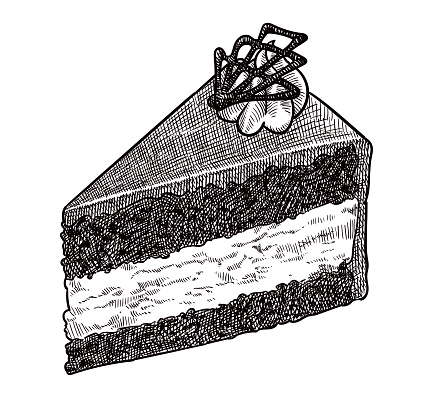 Vector drawing of a cake