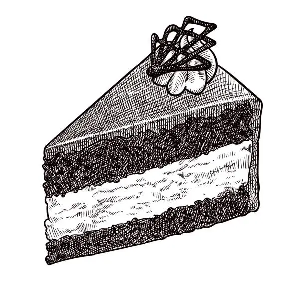 Vector illustration of Vector drawing of a cake
