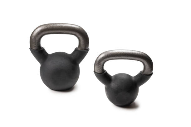 istock Black weight isolated on white. 4 kg weight. 1304932564