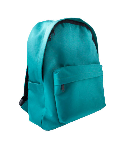 istock School backpack isolated on white, green. 1304935750